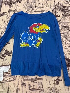 Women's Long-Sleeve KU Jayhawk Graphic Tee - Blue